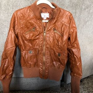 Brown Faux Leather Jacket